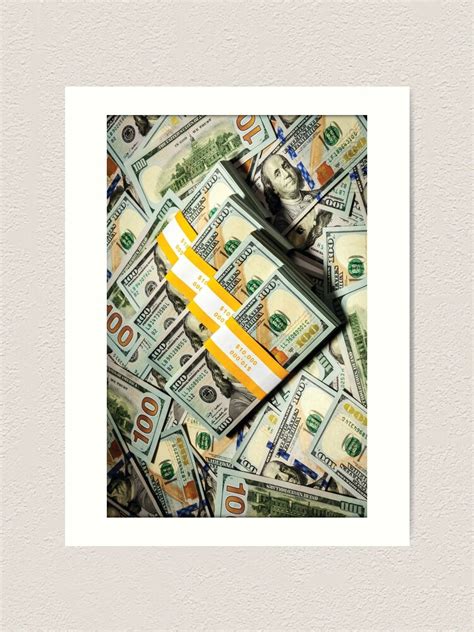 100 Dollar Bill Money Art Print By Rocklanone Redbubble