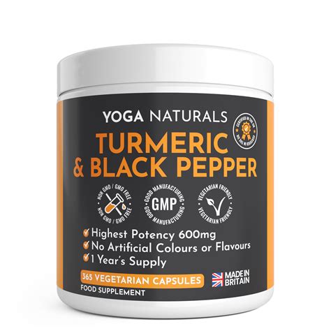 Turmeric Black Pepper Yoga Naturals Vegetarian Supplement
