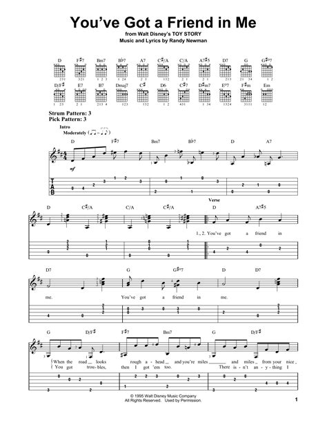 Strumming is an essential part of it too. You've Got A Friend In Me by Randy Newman - Easy Guitar Tab - Guitar Instructor | Guitar tabs ...