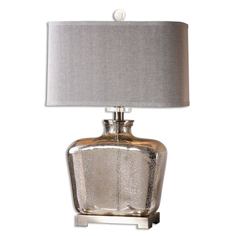 Edwin Molinara Mercury Glass Table Lamp In Silver By Uttermost