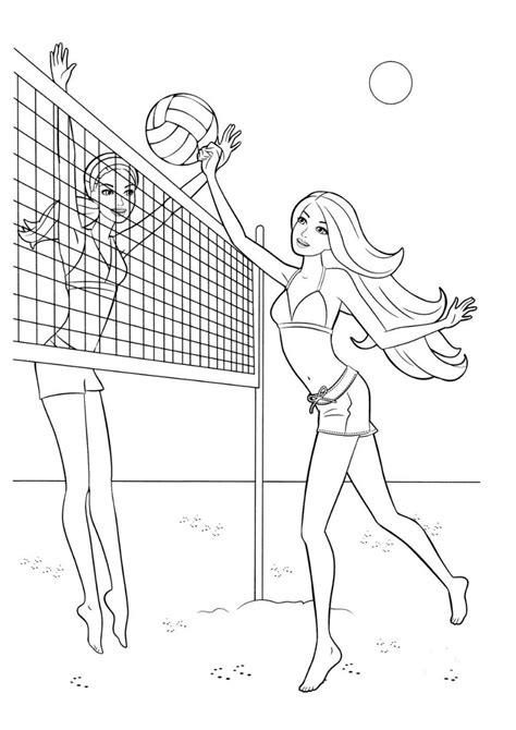 These barbie coloring sheets are great for kids and preschoolers, and especially fun for girls. Beach Volleyball (With images) | Barbie coloring pages ...
