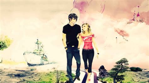 Love couple abstract people black white forever together hd. Cartoon Couple Wallpapers - Wallpaper Cave