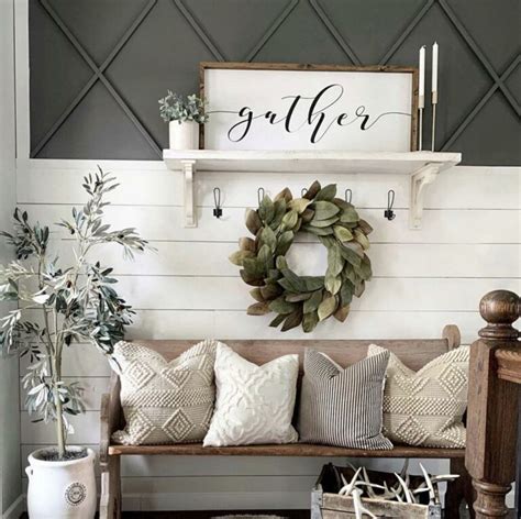 Farmhouse Entryway Benches Decorating Ideas And Accessories For The