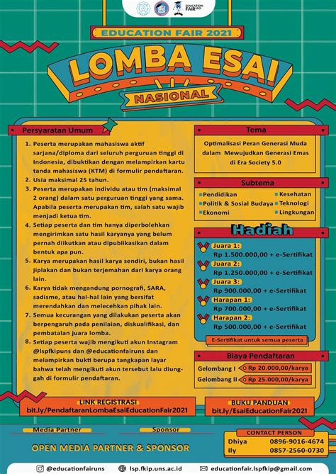 Pamflet Lomba Esai Poster Lomba Desain Pamflet Desain Infografis