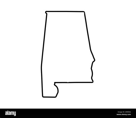 Alabama State Map Us State Map Alabama Outline Symbol Vector