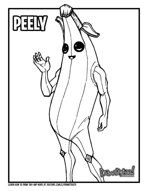 Fortnite Coloring Pages Peely Skin Free Printable In Coloring The Best Porn Website