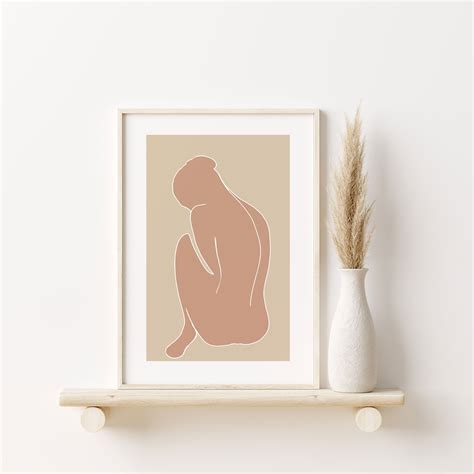 Drawing Illustration Art Collectibles Digital Download Art Print Gift Naked Woman Body