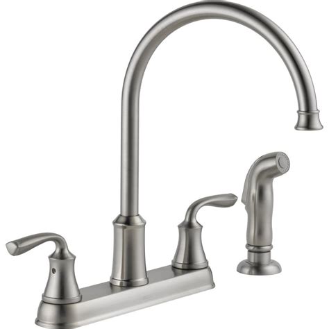 Kitchen faucet replacement for undermount sinks. Shop Delta Lorain Stainless 2-Handle High-Arc Kitchen ...