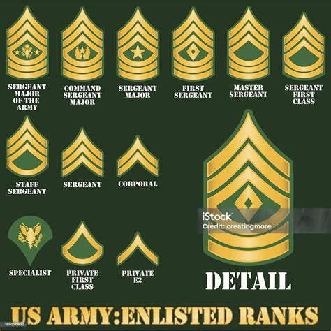 Us Army Enlisted Ranks Stock Illustration Download Image Now