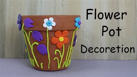 How To Decorate A Flower Pot Polymer Clay Tutorial Decorating With