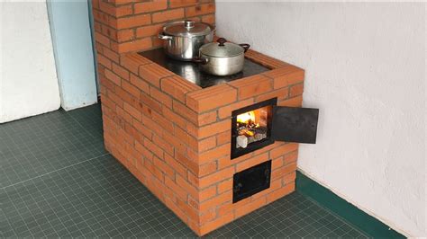 How To Make A Beautiful And Effective Wood Stove From Red Bricks Youtube