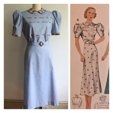 1930s Style Reproduction Dress Etsy Reproduction Dress Vintage