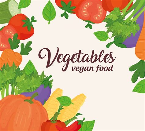 Premium Vector Banner With Vegetables Concept Vegan Food With Fresh