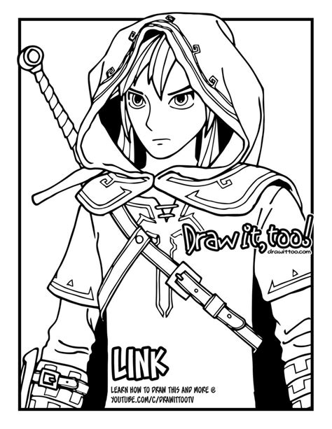 Zelda Breath Of The Wild Coloring Pages Free Printable Templates