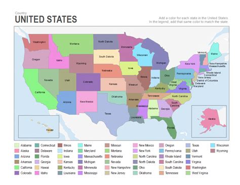 Printable Map Of The United States To Color Printable Us