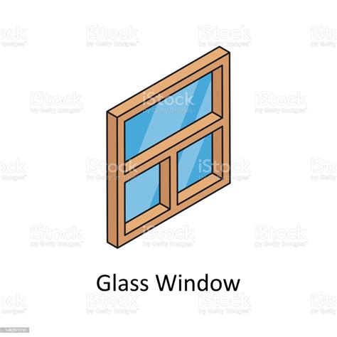 Glass Window Vector Isometric Filled Outline Icon For Your Digital Or