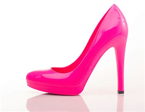 Women Pointed Toe Neon Pink Patchwork Patent Leather Stiletto Heel