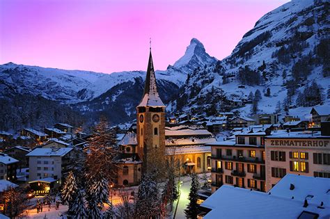 壁紙、スイス、住宅、山、冬、zermatt Swiss Alps、トウヒ属、雪、夜、アルプス山脈、都市、ダウンロード、写真