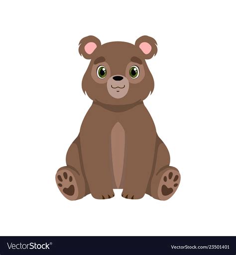 Cute Little Bear Lovely Animal Cartoon Character Vector Image