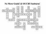 Crossword Puzzle Answers Gunk Sunburn Ouch sketch template
