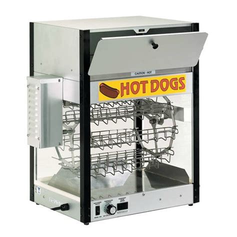 Rotating Hot Dog Cooker And Bun Warmer