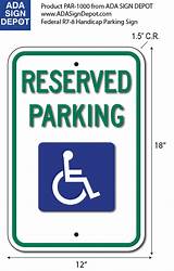 Handicap Parking Sign Dimensions Photos