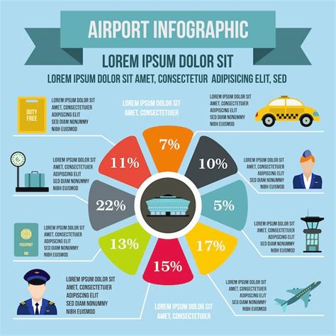 Airport Infographic Elements In Flat Style For Any Design Vector