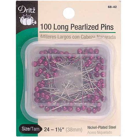 dritz long pearlized pins size 24