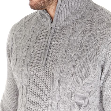 buy onfire mens zip neck sweater grey marl