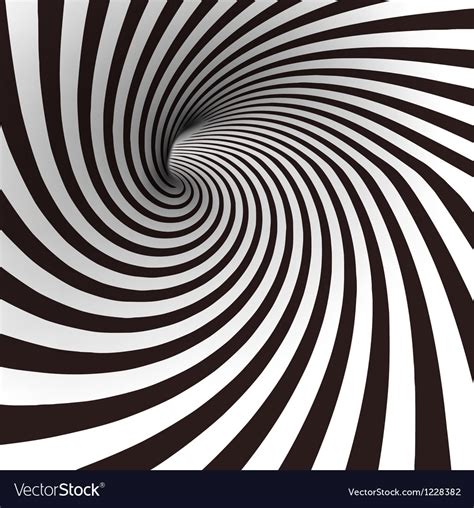 Black And White Spiral Tunnel Royalty Free Vector Image