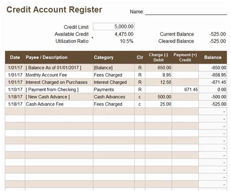 50 Simple Debit Credit Excel Spreadsheet | Ufreeonline Template