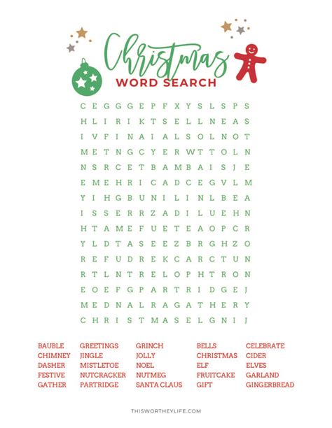 Free Fun Christmas Word Search Printable For All Ages