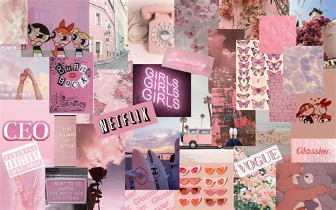 Pink Baddie Aesthetic Collage Wallpaper Laptop Dierenambulanceverhalen