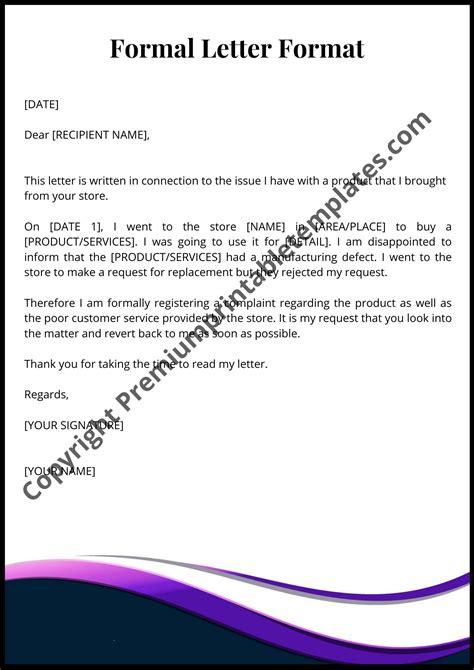It has a salutation and closing, and is good for letters to businesses you are applying to or someone you have met. Formal Letter Format | Editable | PDF | Premium Printable ...