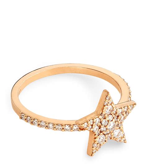 Rose Gold And Diamond Star Light Sirius Star Ring Size 14