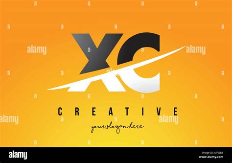 Xc X C Letter Modern Logo Design With Swoosh Cutting The Middle Letters