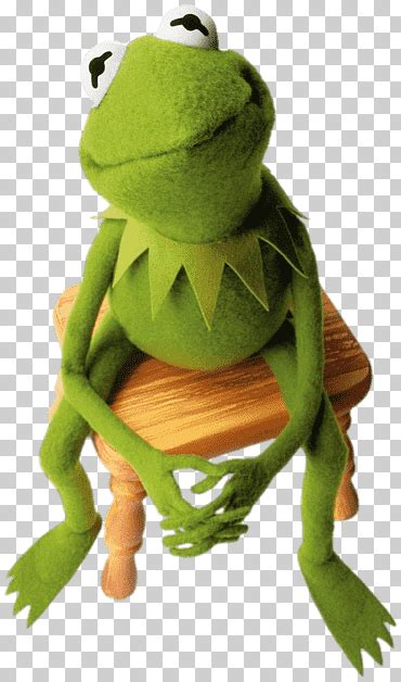 Kermit La Mano De Rana En La Barbilla Actuando Como él Está Pensando