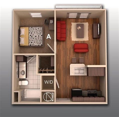 1 Bedroom Apartmenthouse Plans Home Decoration World Small House