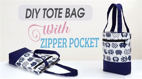 Zippered Tote Bag With Pockets Diy Tote Bag Beginner Sewing
