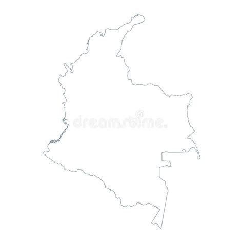 Mapa Colombiano Del Contorno De Las Líneas Negras Del Pincel Diferente