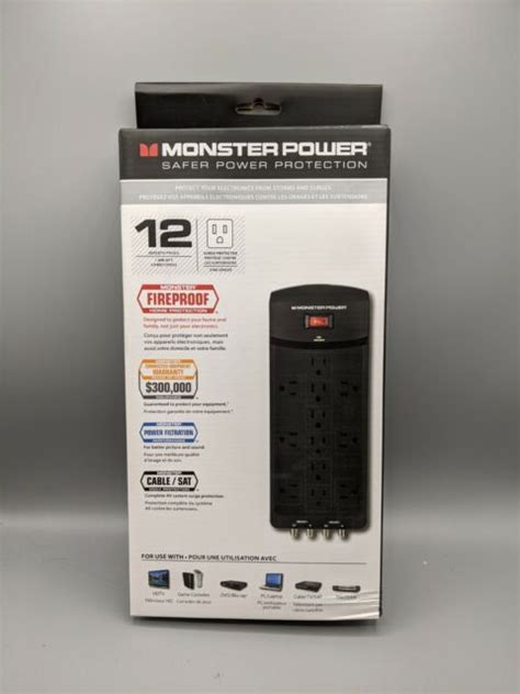 Monster Power 12 Outlet Surge Protectors 2160 Joules Protection 6 Cord