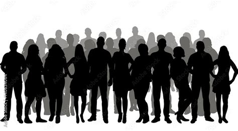 Silhouette People Group Crowd Silhouettes Stock Vector Adobe Stock