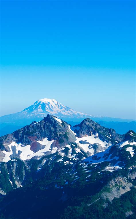 Download Wallpaper 950x1534 Mountains Blue Sky Landscape Iphone