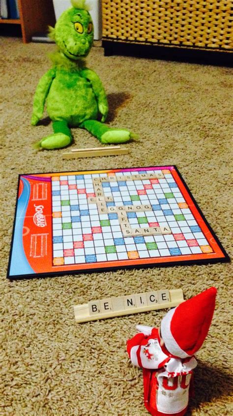 Christmas Words On Scrabble Board The Grinchs Tiles Spell Out Be