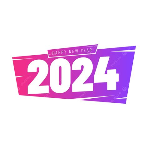 Gradient 2024 Happy New Year Text Vector 2024 Gradient Text Png And