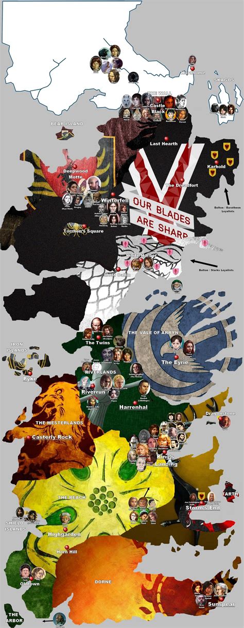 Main Spoilers Map Of Westeros After A Dance With Dragons Where Are