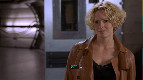 Orange Brown Leather Trench Coat Worn By Linda McKay Elisabeth Shue In Hollow Man Spotern