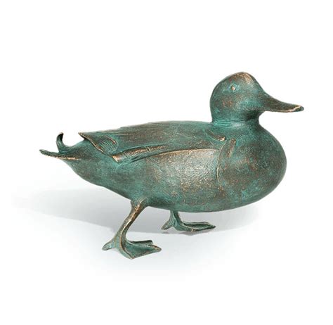 Enten Vogelfigur Aus Bronze Grün