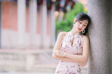 Wallpaper Asia Wanita Model Kedalaman Lapangan Rambut Panjang Rambut Hitam X