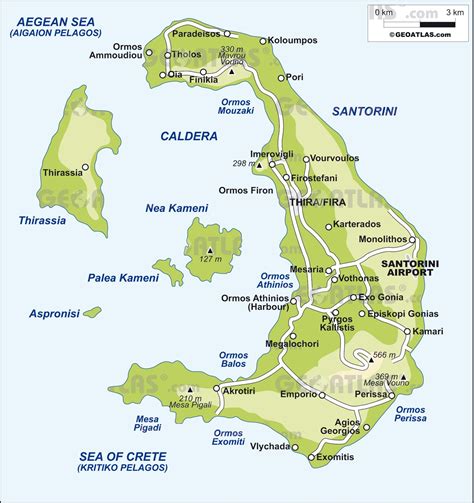 Karta Santorini Grekland Santorini Map Europa Karta